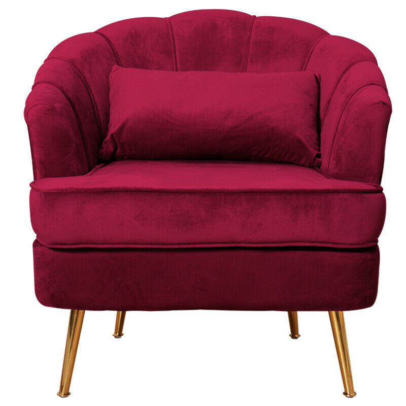 Blush Pink Wing Back Armchair Scallop Shell Cocktail Tub Occasional Lounge Chair