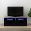 Modern 100cm Black & Walnut TV Unit Stand Cabinet RGB LED Lights Living Room