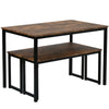 3-Piece Dining Table and Bench Set 4-Person Space-Saving Dinette for Kitchen UK