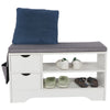 Shoe Bench Shoes Storage Rack Wooden Cabinet Padded Seat Cushion Hallway White