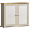 Wall Cabinet 2 Door Mirrored Mounted Organiser Storage Grey Cupboard