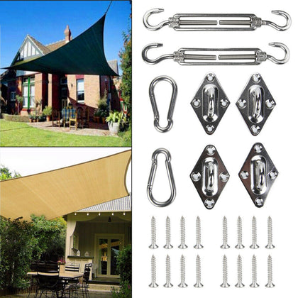 8pcs Stainless Steel Sun Sail Shade Canopy Fixing Fittings Hardware Accessory CP