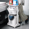 Laundry Washing Basket Trolley Cart Housekeeper Rolling Hamper Bin 2/3 Basket UK
