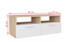 Small Oak TV Stand Modern White Television Cabinet Media HiFi DVD Unit 2 Shelves