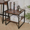 Rustic Wood Coffee Table 2 Tier Side End Table Lamp Stand Bedside Nightstand