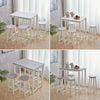 Pine Wood Dining Set in Table+ 4 Chairs Stools Grey/White Kitchen Home Furniture