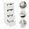 Bathroom Wood Cabinet Storage 4 Drawer 1 Door Free Standing Cupboard Unit White