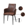 2 Pcs Faux Leather Dining Chairs Armchairs Office Kitchen Brown Grey Industrial