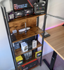 Tall Industrial Bookcase Vintage Display Unit Rustic Slim Storage Shelf Cabinet
