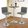 2X Fabric Comfortable Breakfast Bar Stools Swivel Kitchen Cuban Chrome Gas Lift