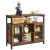 Industrial Kitchen Storage Cabinet Rustic Buffet Sideboard Glass Cupboard Doors