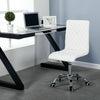 Quilted Home Office Swivel Desk Chair Small Cushioned Back Computer Vanity Stool