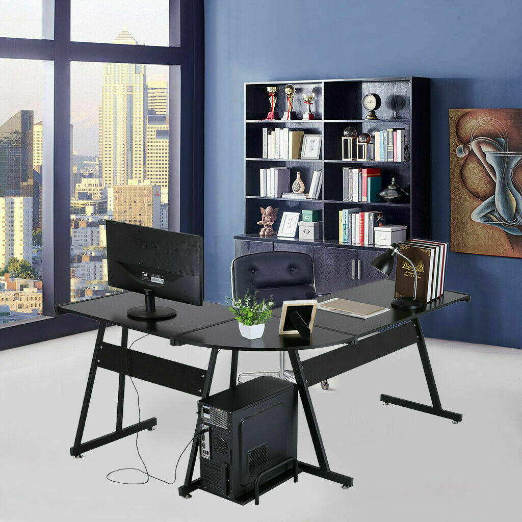 L shaped desk home office desk corner computer gaming laptop deals table workstation