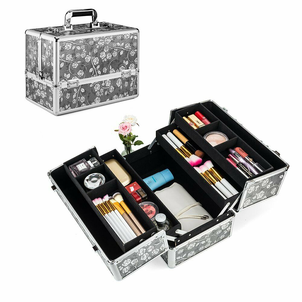 Extra Large Vanity Case Beauty Box Make up Jewelry Cosmetic Nail Storage  Box UK