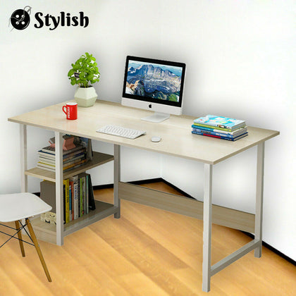 Computer Desk Home Office Student Working Study Writing Table with Book Shelf UK