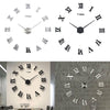 Luxury 3D DIY Wall Clock Roman Numeral Mirror Sticker Home Living Room Art Décor