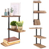 3 Tiers Rustic Solid Wooden Rack Wall Hanging Metal Shelf Storage Adjust Design