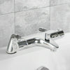 Chrome Thermostatic Bath Shower Mixer Tap Valve Deck Mounted Bathroom Filler