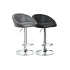 BLACK / GREY - Faux Leather Breakfast Bar Stool Swivel Kitchen Chrome Gas Lift