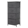 Fabric Chest of Drawers Cabinet Storage Unit Bedside Table w/ 4 Drawers