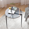Clear Round Coffee Table Sofa Bed End Side Table Heavy Duty Leisure Center Table