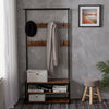 Metal Hat and Coat Stand Clothes Shoe Rack Hanger Hooks Wooden Shelf Storage Art