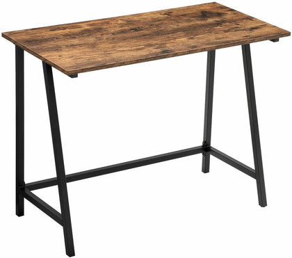 Small Computer Desk Vintage Industrial Furniture Rustic Writing Table Metal Leg