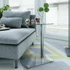 Modern Glass Beside Table C Shaped 2Tier Storage Side End Sofa Corner Nest Table
