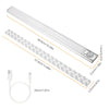 160 LED Wireless PIR Motion Sensor Light Rechargeable Strip Cabinet Closet Lamp