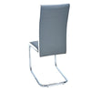 2 4 6 PCS Grey Faux Leather Dining Chairs High Back Chrome Legs Home Furniture