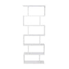 Wood Bookcase Bookshelf S Shape 6 Tier Shelves Free Shelving Storage White Unit