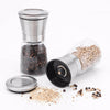 2pcs Salt & Pepper Grinder Shaker Stainless Steel Glass Manual Spice Mill Bottle