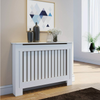 White Radiator Cover Cabinet Small Large Modern MDF Slat Wood Grill Furniture