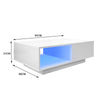 High Gloss LED Modern Coffee Table Wooden Drawer Storage Living Room