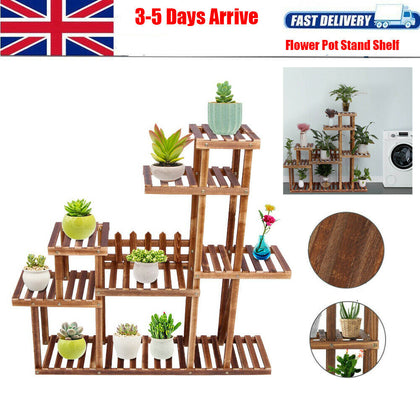 Wooden Outdoor Indoor Plant Stand Display Garden Decor Flower Pot Rack Shelf