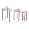 Clear Modern Glass Nest of 3 Tables Side End Corner Sofa Table Set Cara Coffee