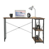 Corner Computer Desk L-shaped Work Study Table w/ Shelves Office Home MDF Metal