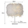White Feather Shade Table Bedside Desk Lamp Night Light Lampshade Modern Lighted