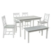 3 Colours Solid Wooden Dining Table and Chairs Bench Set Kitchen Home Furniture