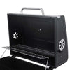 Outdoor Charcoal Grill BBQ Trolley Mobile Barbecue Cooker Smoker w/ Shelf Wheels