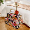 Storage Trunks Set of 2 Chests Abstract Tropical Print Velvet Gold Case
