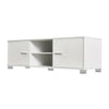 Panana White TV Stand Cabinet Unit 2 Door 2 Shelves Cupboard Entertainment UK