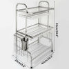 3 Tier Heavy Duty Kitchen Dish Drainer Cutlery Plates Holder Sink Drip Rack UK