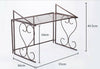2Tier Brown Iron Microwave oven Rack Stand Storage Holder Kitchen Corner Shelf