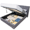Ottoman Bed Small Double King Size Storage Gas Lift Up Velvet Bed Frame Bedroom