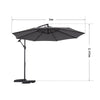 Mondeer 3M Garden Banana Parasol Cantilever Parasol Crank Handle with Solar LED