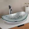 Tempered Glass Bathroom Sink Basin Countertop Wash Bowl with Tap Waste Cloakroom