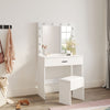 LED Dressing Mirror Makeup Table White Bedroom Vanity Unit Set with Stool Drawer