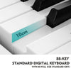 ♬ White Mustar Digital Piano 88 Semi Weighted Keys 3 pedals Wooden Stand LCD