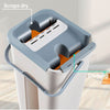 360° Flat Squeeze Microfiber Mop & Bucket Set Home Tiles Cleaning Floor Cleaner